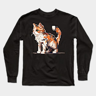 Cute Cat Pixel - Love Cats Long Sleeve T-Shirt